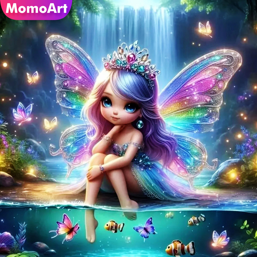 Momoart-漫画のモザイクダイヤモンド絵画,女の子の肖像 - Photo Mosaic Print のレビューと価格