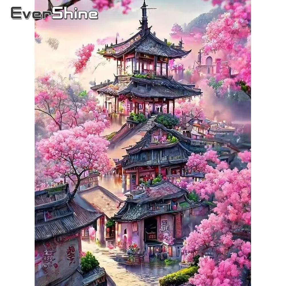 Momoart-ダイヤモンド刺embroidery家の風景画 - Photo Mosaic Print のレビューと価格