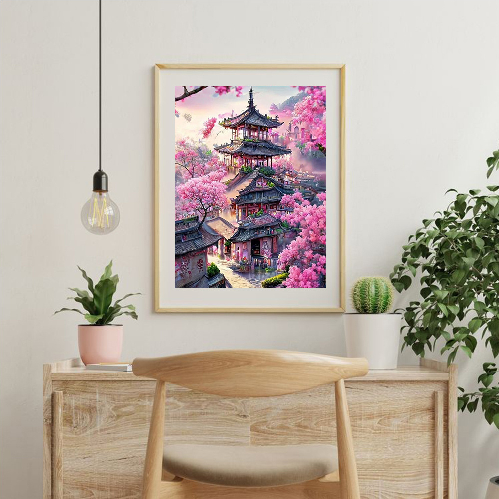 Momoart-ダイヤモンド刺embroidery家の風景画 - Photo Mosaic Print のレビューと価格